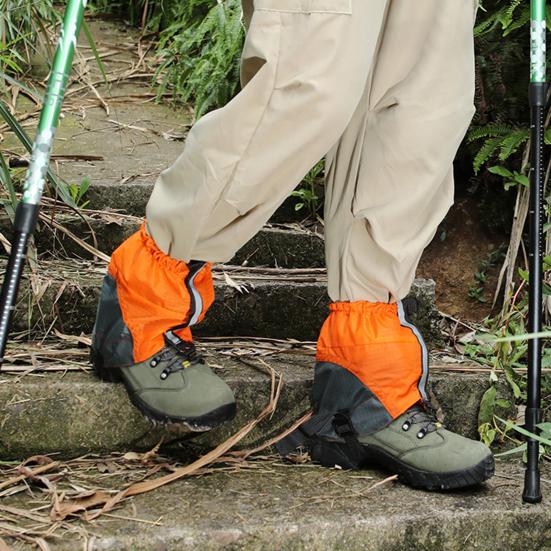 1 paire de guêtres de jambe avec bande réfléchissante réglable pour hommes et femmes, randonnée en plein air