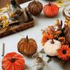 12 Pcs Artificial Velvet Pumpkins Small Foam Faux Flocked Pumpkin Tabletop Centerpiece for Fall Thanksgiving Halloween Harvest Home Table Decor