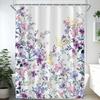 Elegant Floral Shower Curtain Set, Waterproof Fabric with Vibrant Blossoms for Romantic Bathroom Decor, Adds Garden Feel
