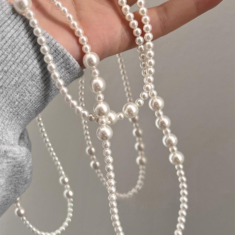 Vintage Pearl Multi Layered Pearl Bead Necklace For Women Sweet Elegant Party Jewelry Wedding Gifts