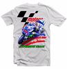 Super Bike Racing Collin Moto GP Flaga USA biała bawełniana koszulka 9344