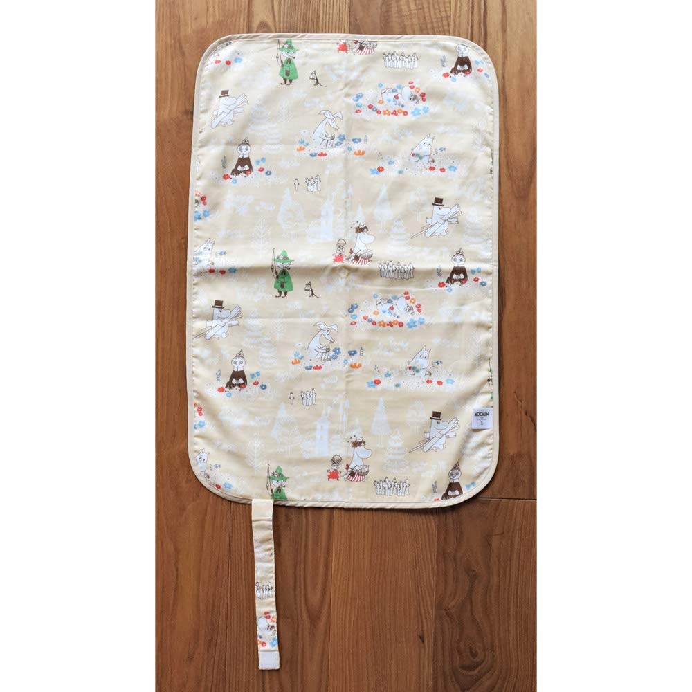 baby.e-sleep Moomin Diaper Changing Sheet, Sunny Beige, Made in Japan