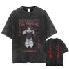 Spellbound Versus Battle Short-Sleeved Cartoon Print Washed New Men's T-Shirt Men's Style Patterned T-Shirt