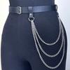 Women Trend Punk Belt Decorative Pu Leather Exotic Belt Female Street Style Waistbond Belt With Chain Gothic Clothing Accessory