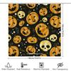 Spooky Halloween Decorpumpkin Jack Skellington Skull Shining In The Dark Bat Waving Curtain Set For Your Bathroom Decoration!