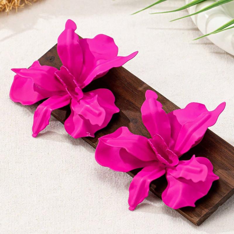 Pleated Irregular Flower Earrings For Women Retro Elegant Temperament Ear Accessories Wedding Party Jewelry Gift