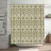 Elegant Floral Shower Curtain Vintage Botanical Pattern Waterproof Fabric Bathroom Decor Farmhouse Style Home Textile Backdrop