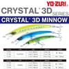 YO-ZURI Lure da Pesca Salata Crystal 3D Minnow Affondante 130mm Colore: Argento