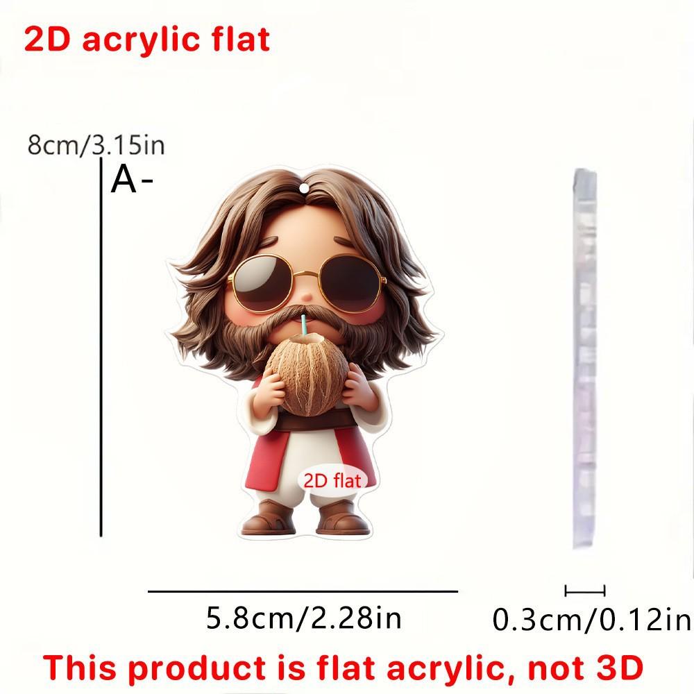 Cartoon Cute Child Prayer 2D Acrylic Flat Pendant Ornament Easter Halloween Christmas Pendant