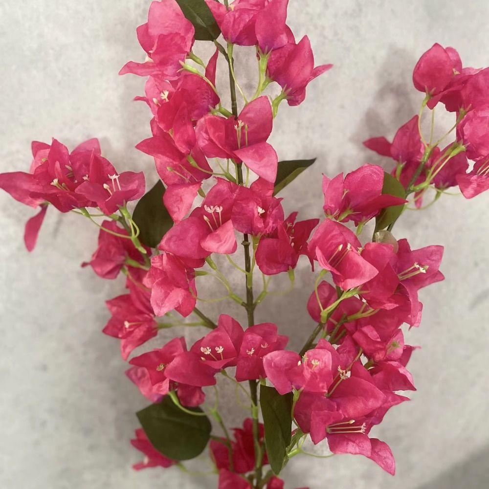 5 Pièces Fleur en Soie Fleur Artificielle en Soie Fleur de Simulation en Plastique DIY Longue Tige Bougainvillier Artificiel Réaliste Décoration de Mariage