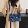 Women Shoulder Crossbody Bag Large Washed Denim Messenger Bags for Student 2026 Cross Book Bags Nylon Female Handbag Satchels