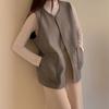 New Arrivals Open Run Women Round Neck Standard Basic Open Pocket Vest