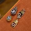 Perline Distanziatrici Agate Dzi in Rame Bianco Tibetano Ciondolo per DIY Wenwan Gioielli Buddisti