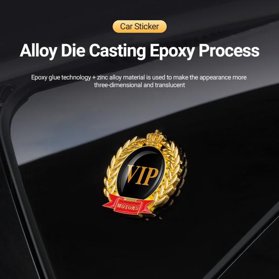 Car Sticker Strong Adhesiveness Waterproof Decorative 3D VIP Rear Front Bumper Metal Badge Car Accessories