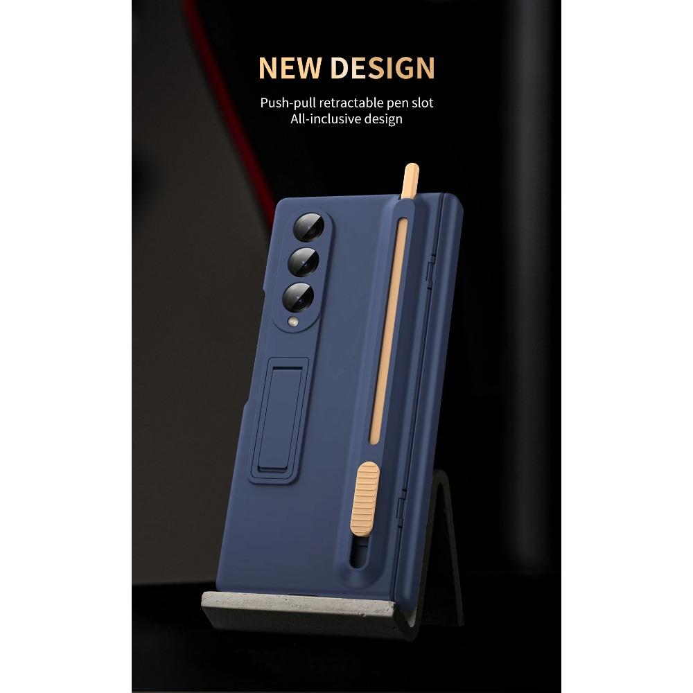Original Kickstand Hinged Protect Case For Samsung Galaxy Z Fold 7 6 5 4 3 Touch Pen Slot Screen Glass Film Lens Shockproof Cover