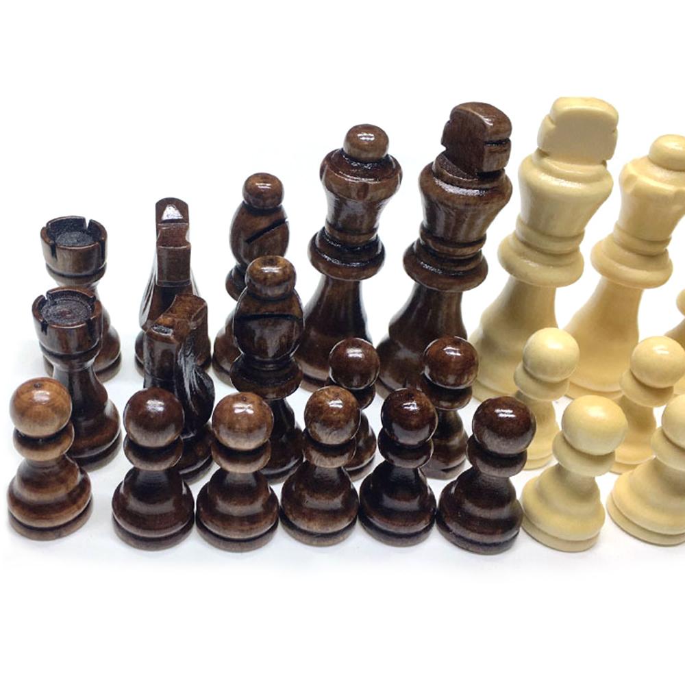 32 Stück internationale Schachfiguren Holz Schachspiel Ersatz
