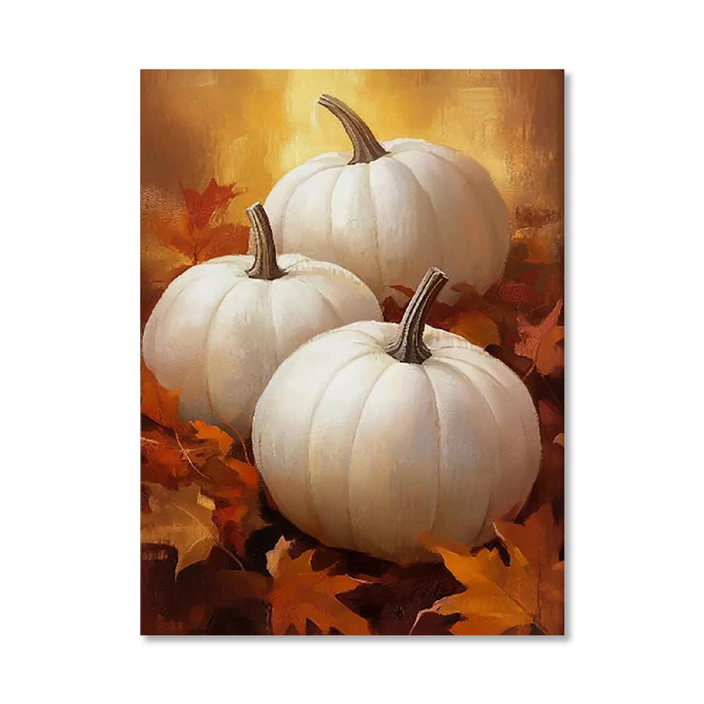 Retro Pumpkin and Rooster Canvas Prints Autumn Country Wall Art Posters for Modern Living Room Halloween Christmas Home Decor