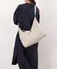 Cuco New Logo Tape X Wrinkled Nylon One-Shoulder BagA4 Fit, 2413111204, Ivory (004)