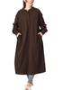 Maternity Open Nursing Room One Long One Mile Brown 10440370 [ANGELIEBE] Pajamas, Front, Wear, Piece, Sleeve, Wear, Prenatal, Postnatal, Loose,
