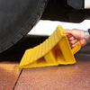 4Pcs Car Wheel Chocks with Handles Non-Slip Wheel Stoppers for RVs Trucks Boats Aircraft UV Resistant Bright Yellow Wheel Blocks