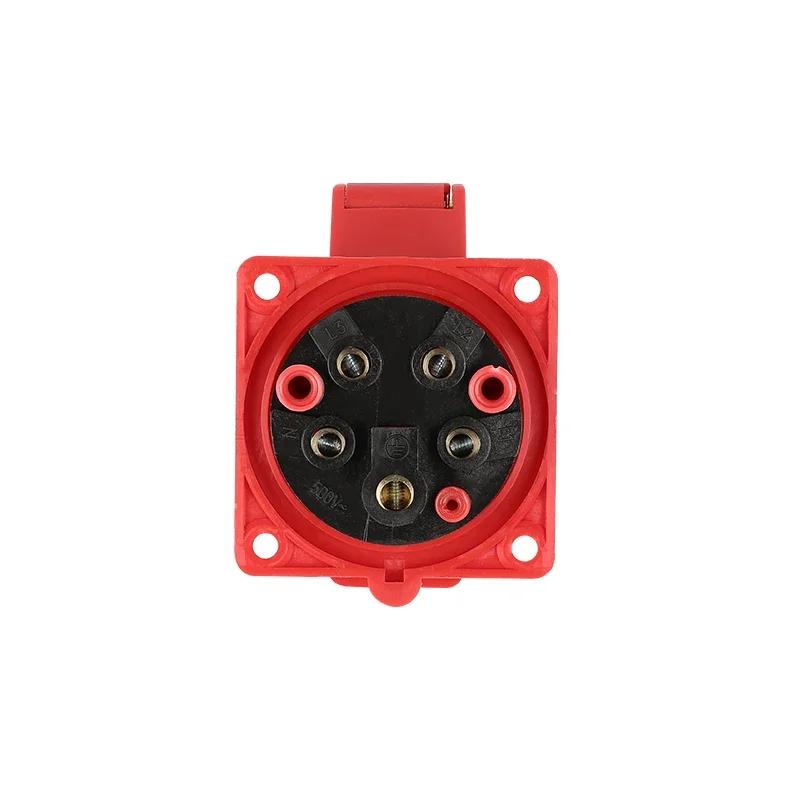5Pcs Industrial Plug and Socket Waterproof Connector 3PIN 4PIN 5PIN 16A/32A  Waterproof Electrical Connection Wall Mount Socket