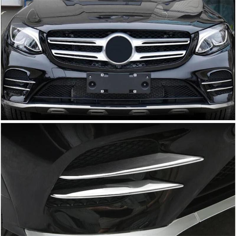 Front Bumper Fog Lights Eyelid Eyebrow Outer Garnish Molding Cover Trim Fit For Mercedes Benz GLC X253 2015 - Accessories