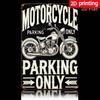Vintage Motorcycle Parking Metal Sign 8x12 Inch Waterproof Rustproof Flat Iron Wall Decor For Home Bar Cafe Classic Style