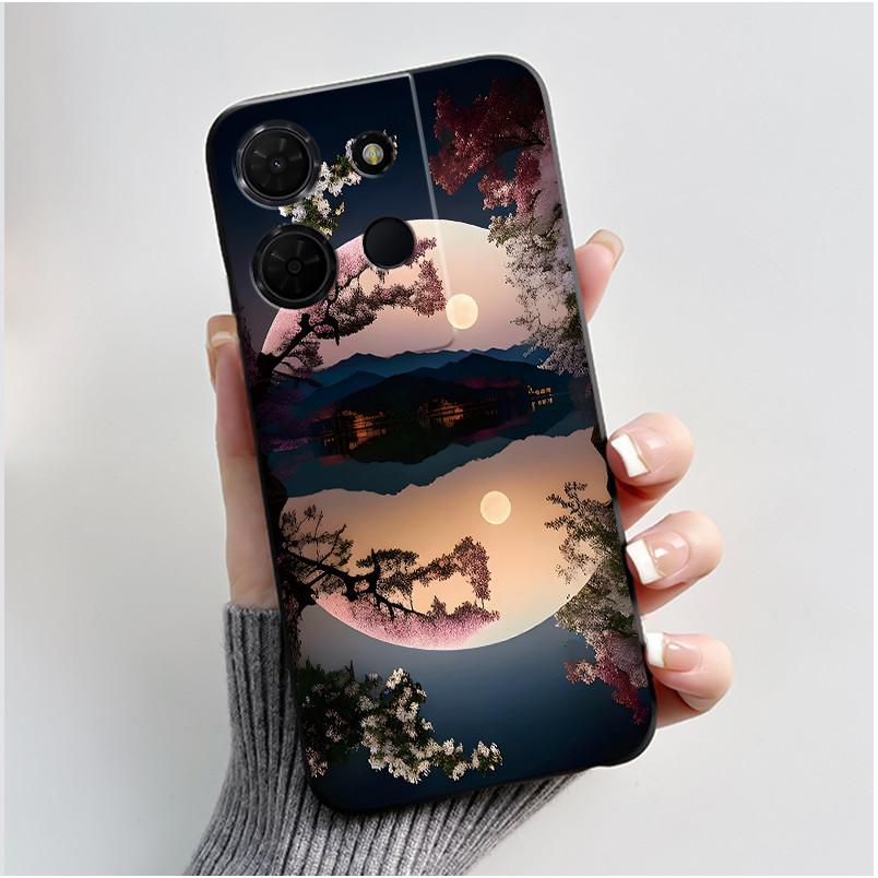 For TCL 503 K33 T513Z K32 T513W Case Luxury Cute Love Rabbit Funny Black Matte Soft Silicone Back Cover Shockproof Phone Case