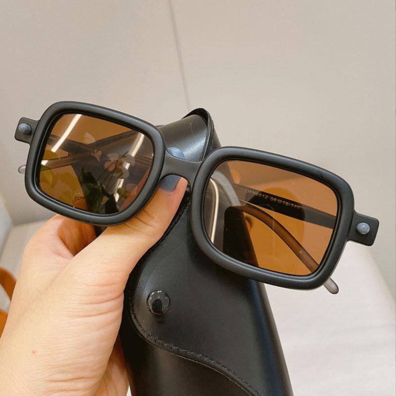 High Quality Retro Stylish Edgy Punk High End Designer Style Travel Friendly Square Shaped Female Male Women Sun Glasses