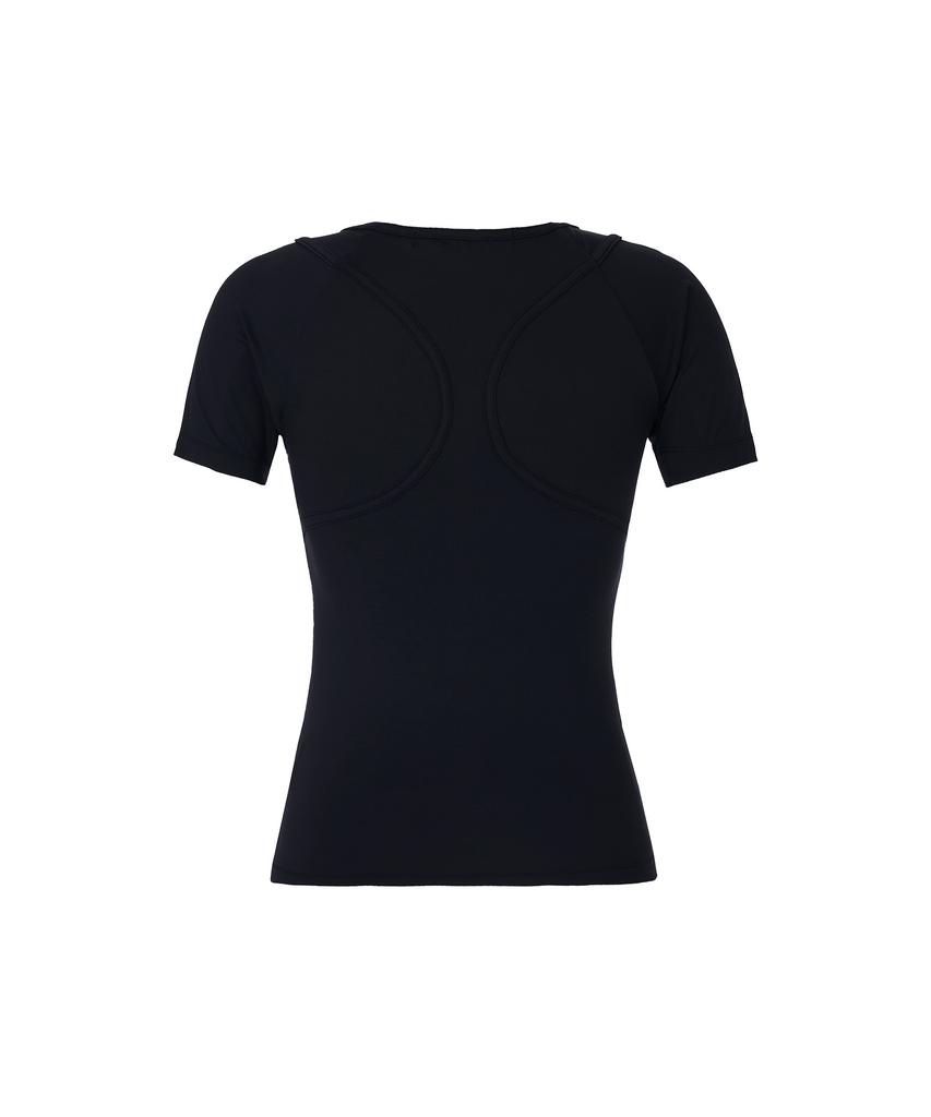 WELLBEING EXPRESS Cut Out Half Sleeve Black