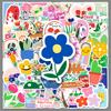 50 Sheets Cute Flower Cartoon Stickers for DIY Journals & Notebooks