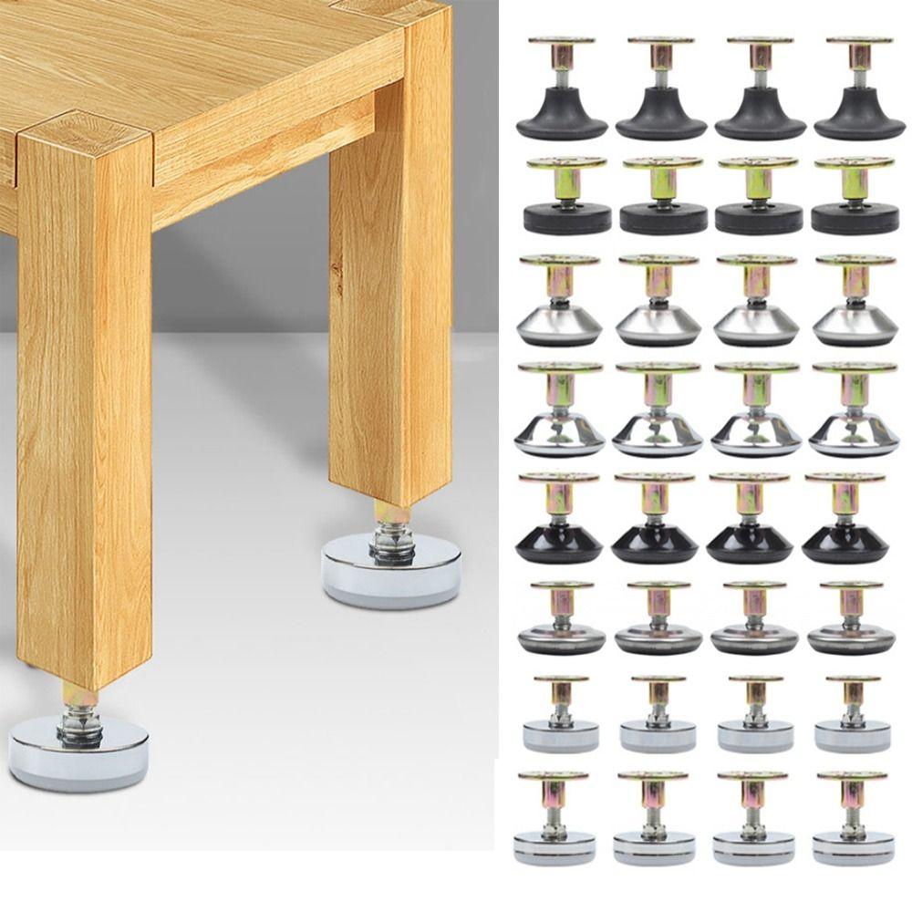 4pcs Adjustable Furniture Support Leg Screw-in Base Floor Protector Chair Leg Feet Furniture Hardware Leveling Feet Table Chair