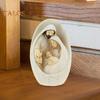Helig familj Hartsfigur Nativity Adventsstaty Josef Jungfru Maria Jesu födelse Skulptur Hemmakontor Skrivbordsdekoration Prydnad