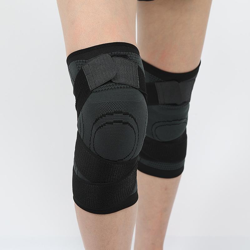 Unisex Sports Knee Pads Pressurized Knitted Straps Polyester Running Mountaineering Protective Gear for Active Lifestyles