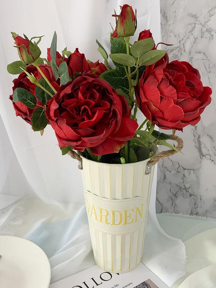 4 Pièces Roses Artificielles 80cm avec Longues Tiges Fleurs de Rose Artificielles Réalistes Fausse Rose Bouquet de Mariée pour Mariage Fête Florale Décor de Table pour la Maison