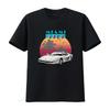 Retro 80s Vintage Miami Vice Classic Sports Car Sunset Palm Tree Print Casual T Shirt Vintage Slightly Versatile Stylish