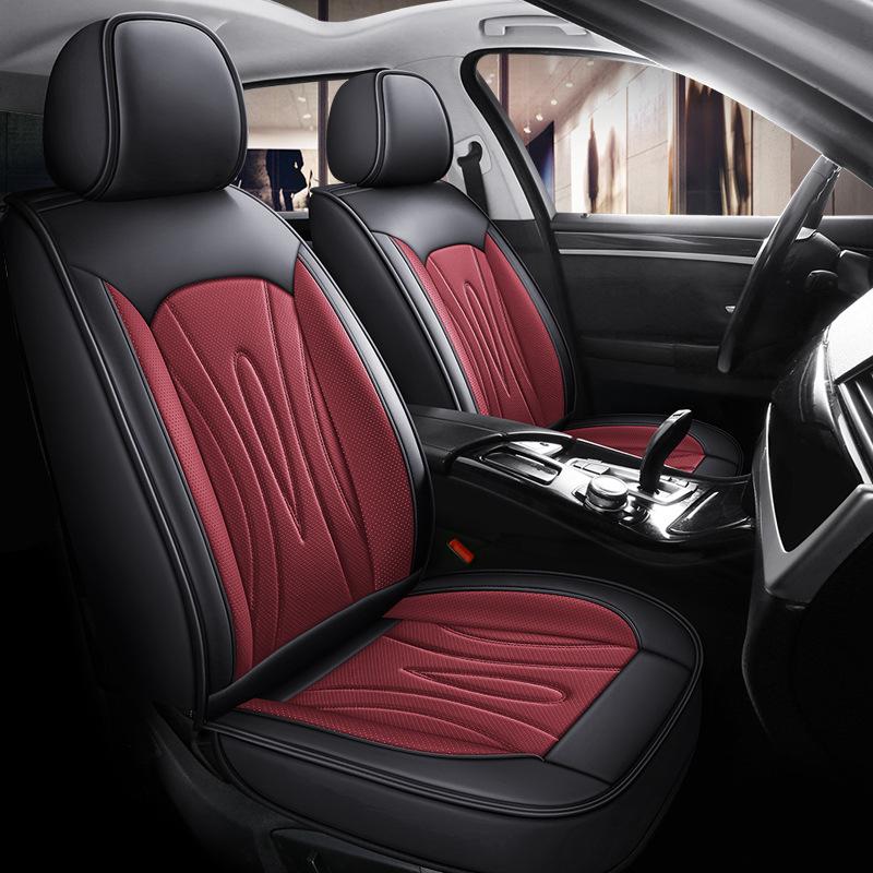 Leather 5-seater Car Seat Cover, Suitable for Sedans, SUVs, and Pickups, with Adjustable Car Accessories for The Front and Rear Seats