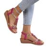 Fashion Women Wedge Sandals New 2024 Summer Bohemia Rhinestones Casual Platform Sandals Female Peep Toe Outdoor Beach Shoes Sandalias