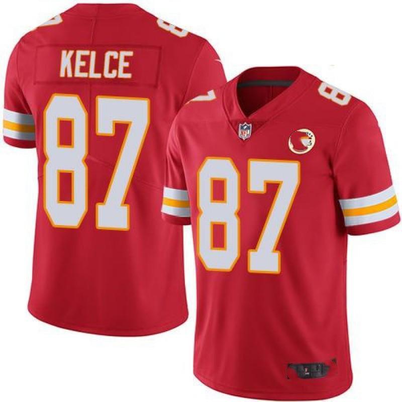Kansas City Chiefs NFL Fan Jersey Men Women Cotton Blend Sports Tee With Embroidered Number 15 Mahomes 87