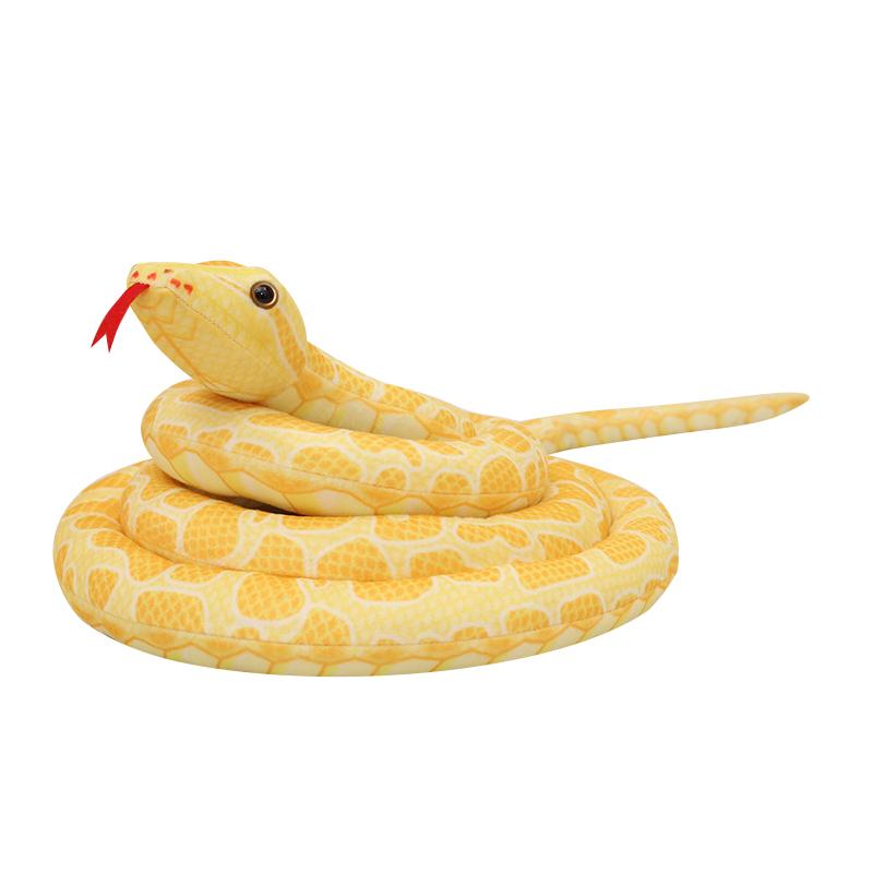 Large Size Giant Patternless Long Simulated Python Plush Toy Stuffed Pillow Home Decor Exquisite Christmas Gift for Boys