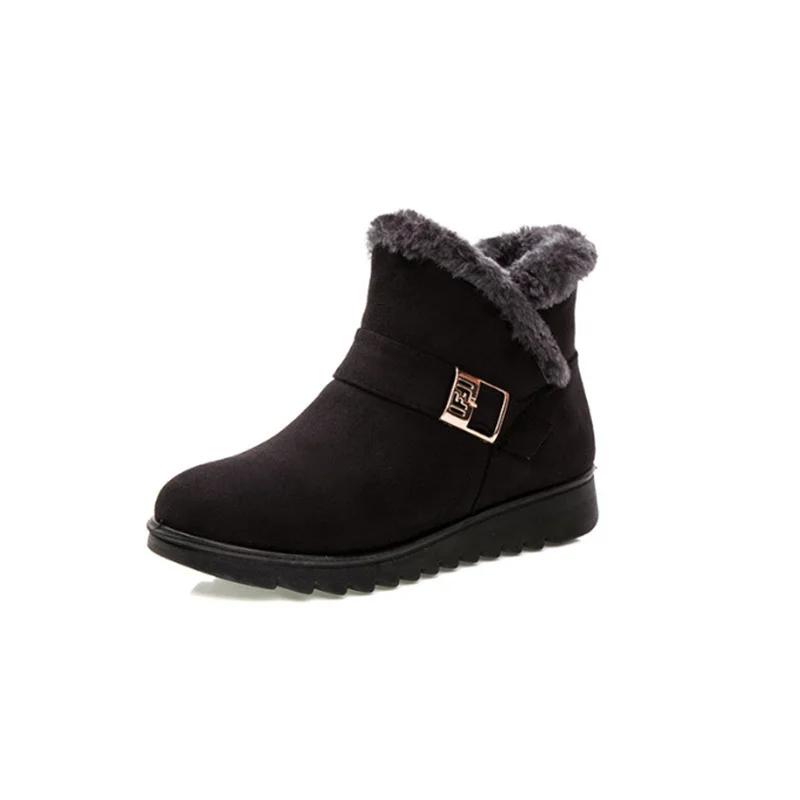 Damenstiefel Schnee Plüsch Damenschuhe Plateau-Stiefel für Damen Mode Warm halten Damenstiefel Flach Neu Botas Mujer Winterschuhe
