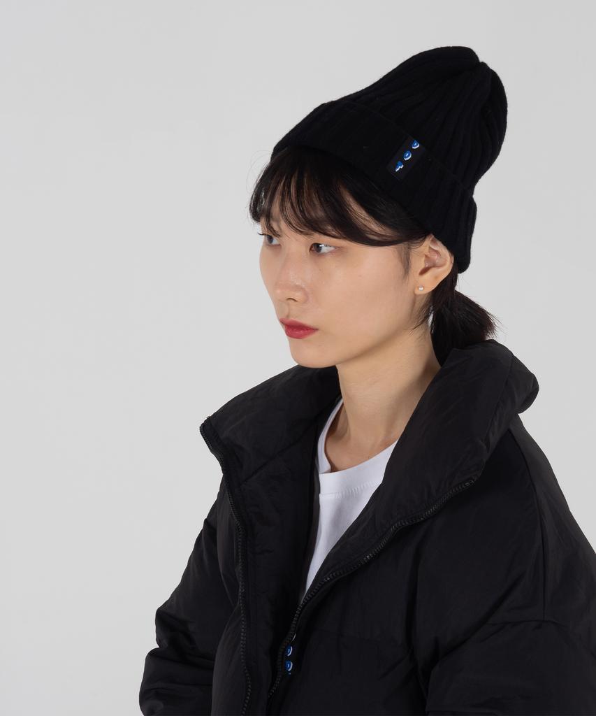 ODD DOT Odd Label Wool Beanie_Black