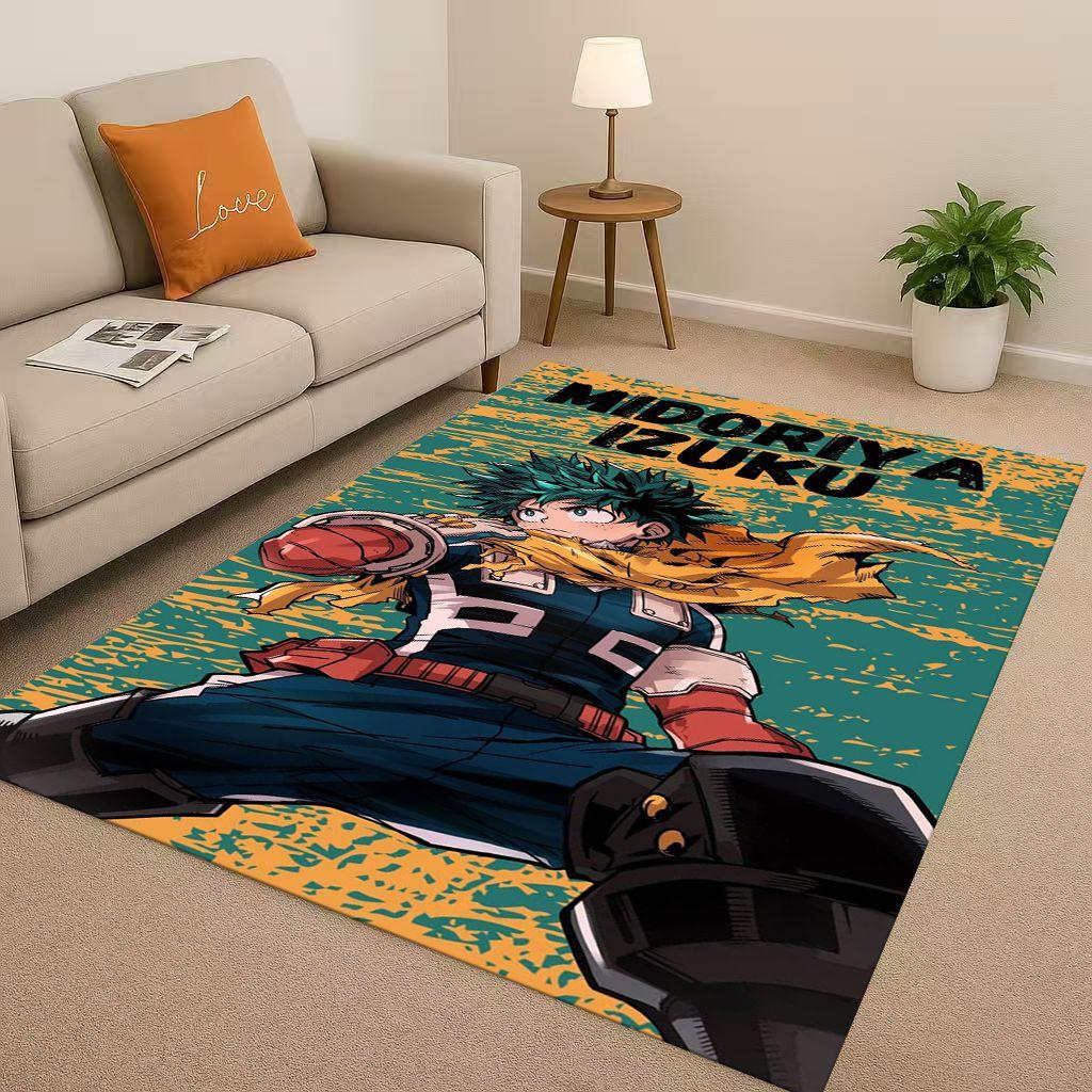 Tapis de sol antidérapant pour salon, chambre à coucher, salle de jeux, canapé, décoration intérieure, paillasson, Anime My Hero Academia Bakugou Deku Dessin animé
