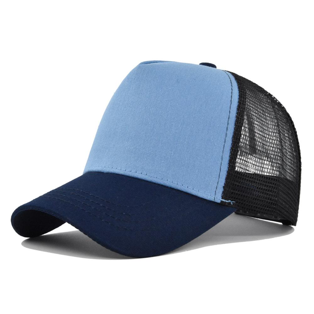 Custom Trucker Hat Logo Cotton Mesh Breathable Baseball Cap Women Men Summer Sunshade Mesh Cap 5 Panels Truck Hat Cap Wholesale