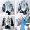 Miku Cosplay Full Silver Leather Fabric Costume Miku Cosplay Hats Costume Outfit JK Dress Sailor Uniform High School Uniform