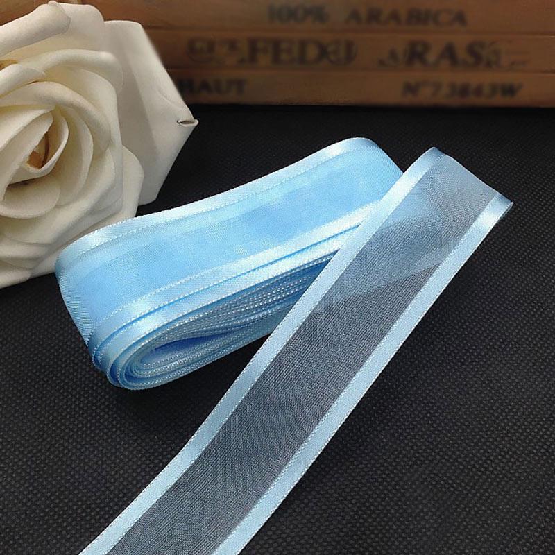 DIY handmade împachetare cadou funde de păr panglică decorare petrecere 1buc 25 mm pentru nuntă panglică din organza 5 m populară de înaltă calitate satin margine lucrată manual