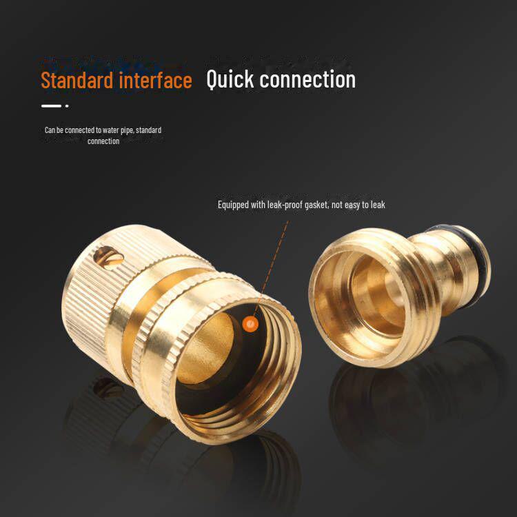 3/4 Inch Brass Garden Hose Quick Connector Set (Male & Female)