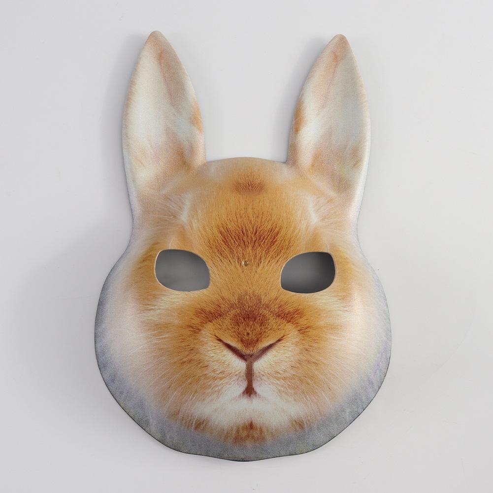 Halloween Scary Bloody Rabbit Mask with Ears, Full Face Cover for Cosplay Party, Adult Masquerade Decoration