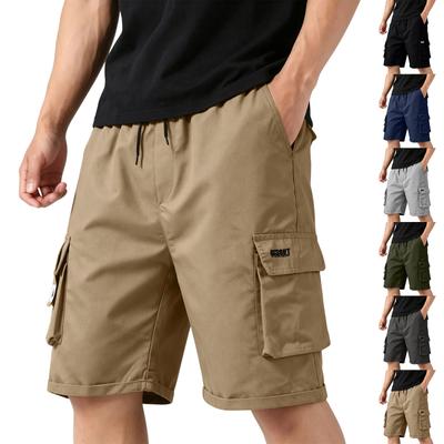 Men's Relaxed Fit Cargo Shorts with Multiple Pockets Drawstring Waist Casual Loose Fit Lightweight Summer Shorts