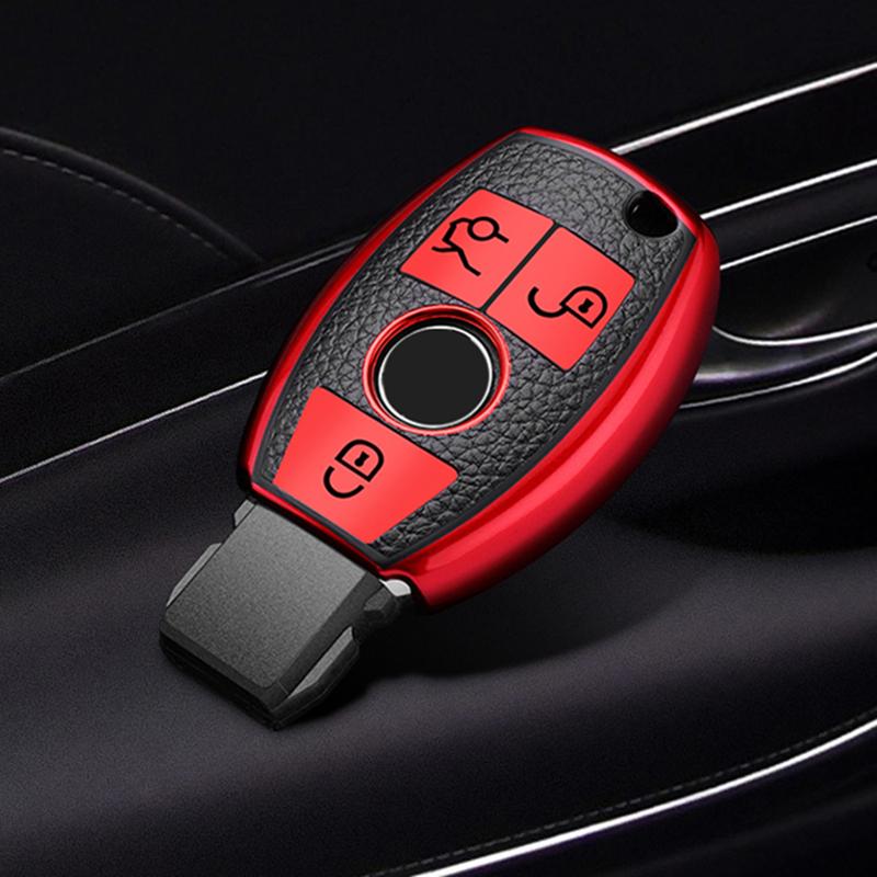 Odinė TPU automobilio raktų pakabuko dangtelio apsauga, skirta Mercedes Benz ECGMRS klasė W204 W212 W176 GLC CLA GLA AMG automobilių priedai